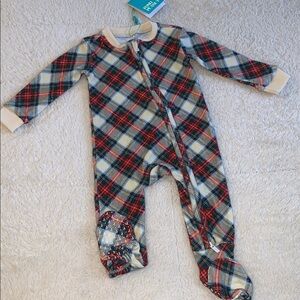 NWT Posh Peanut Marqui Pacci Footie 3-6M Holiday Plaid